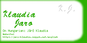 klaudia jaro business card