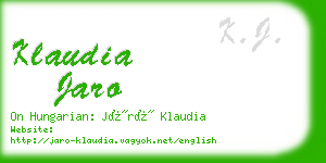 klaudia jaro business card